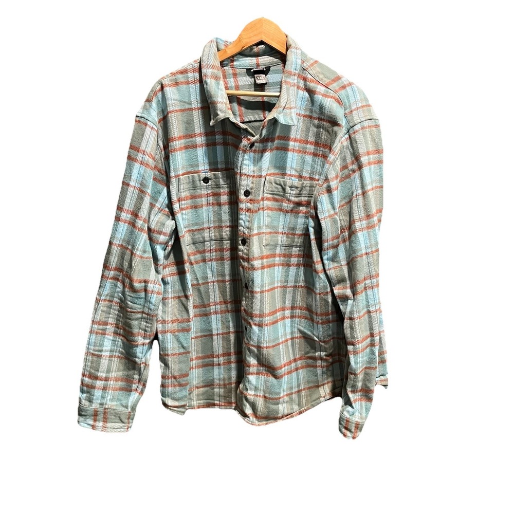 Cotopaxi Light Blue Flannel Plaid Long Sleeve Men's Button Down Shirt Size XXL